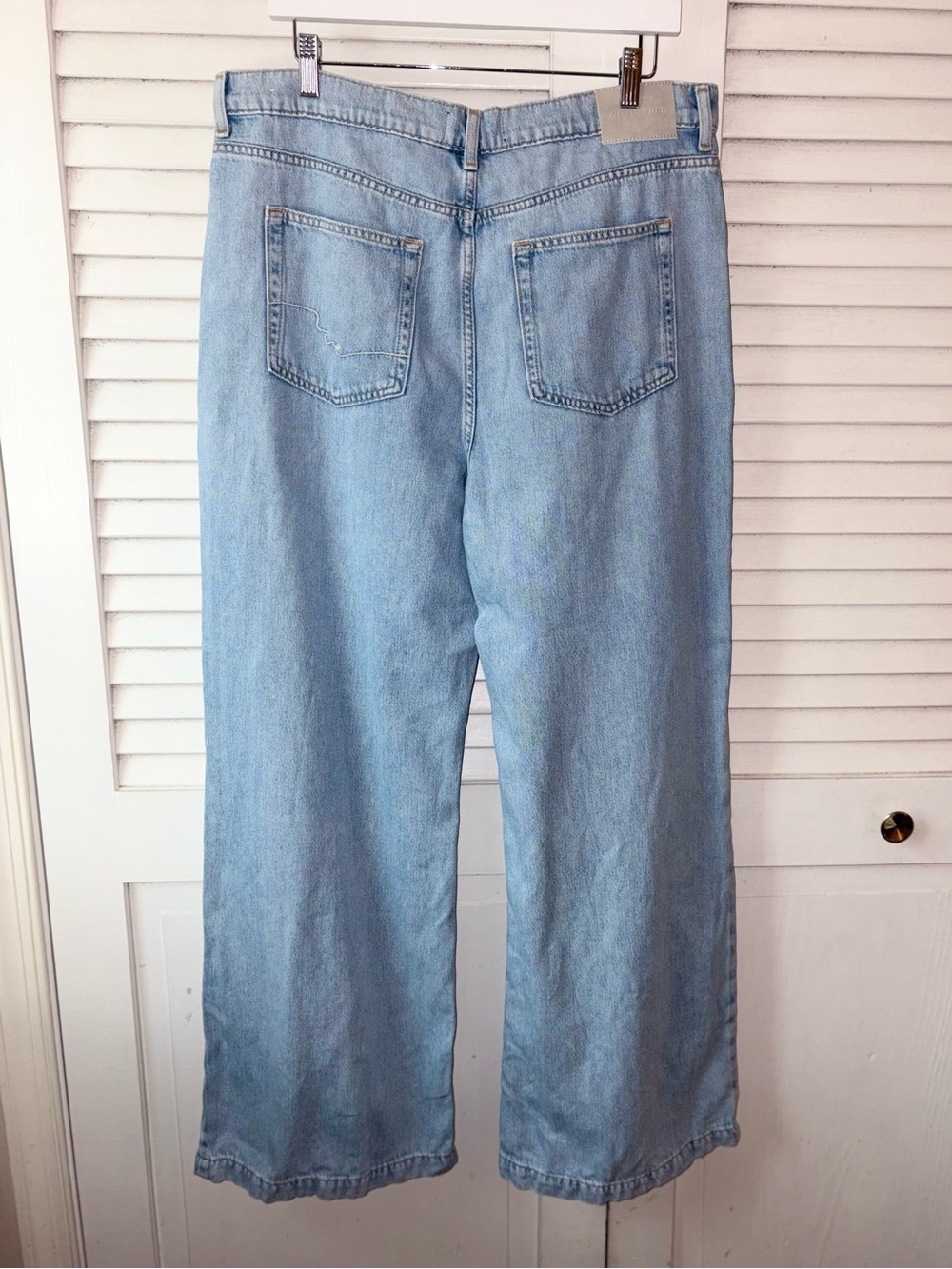 Free People We The Free Stride Straight N Wide Jeans 32 Low Slung Baggy Denim - Picture 4 of 9